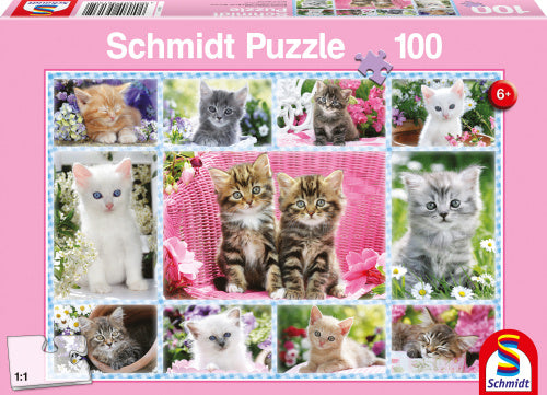 legpuzzel Kittens junior karton roze 100 stukjes