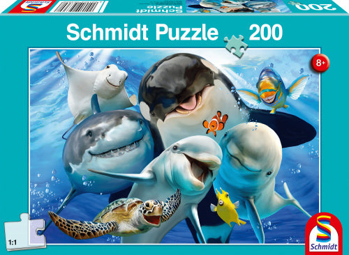 legpuzzel Onderwater Vrienden karton blauw 200 stukjes