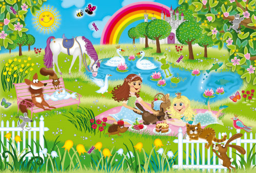 3-in-1 puzzel Prinses in de Slottuin meisjes 4-delig