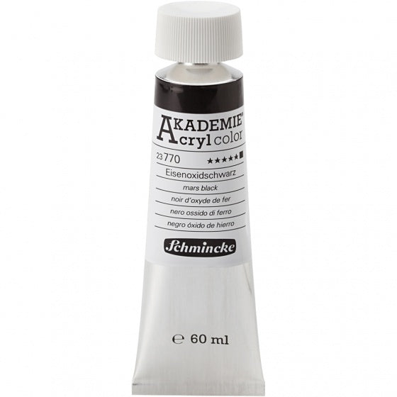 tube Akademie acrylverf 60 ml zwart-mars (770)