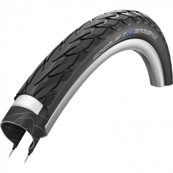 Buitenband Schwalbe Delta Cruiser Plus PunctureGuard 26 x 1 3/8" / 37-590 mm - zwart met reflectie