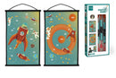 dartspel Space jongens 38 x 60 cm blauw/oranje 8-delig
