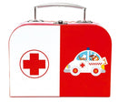 dokterskoffer set 9-delig wit/rood 19 x 14 x 7 cm