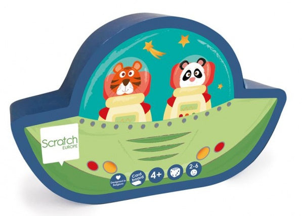 kaartspel Space junior 15,5 x 9 cm karton blauw/geel