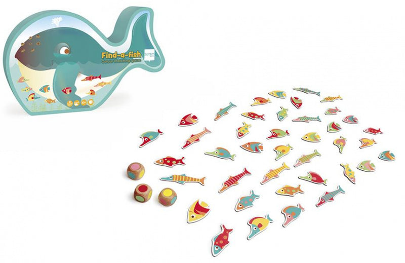 kleurenspel vissen 8 cm hout rood 43-delig