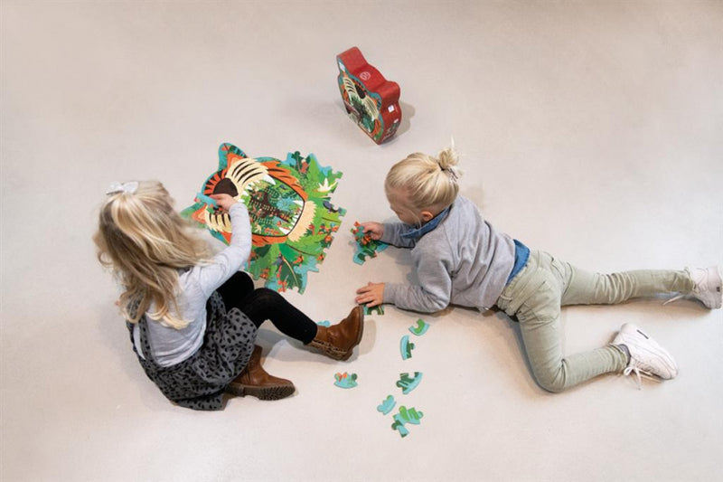 legpuzzel Tijger junior 56 cm karton groen 59 stukjes