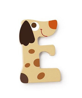 letter E hond crème 5.5 cm