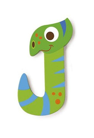 letter J schildpad groen 5.5 cm