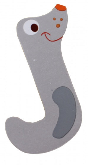 letter J zeehond grijs 5.5 cm