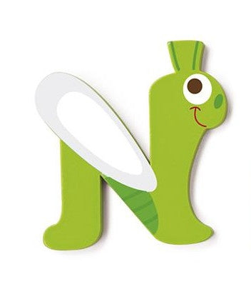 letter N libelle groen 5.5 cm