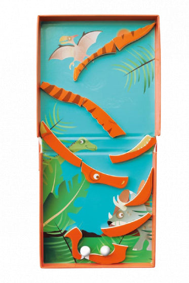 magneetspel 2-in-1 Dino 15,5 cm staal oranje 15-delig