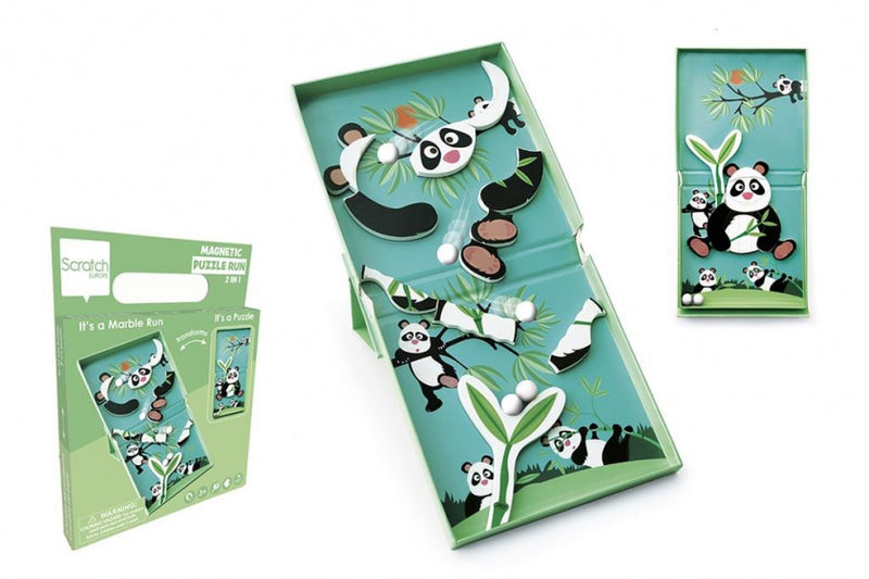 magneetspel 2-in-1 Panda 15,5 cm staal groen 15-delig