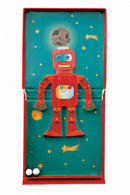 magneetspel 2-in-1 Robot 15,5 cm staal rood 15-delig