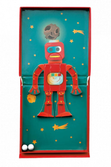 magneetspel 2-in-1 Robot 15,5 cm staal rood 15-delig