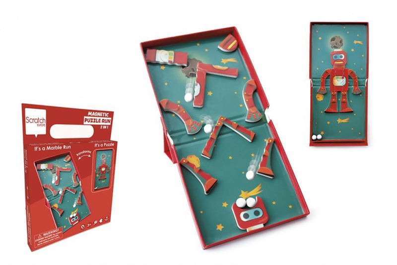 magneetspel 2-in-1 Robot 15,5 cm staal rood 15-delig