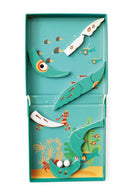 magneetspel 2-in-1 Walvis 15,5 cm staal groen 15-delig