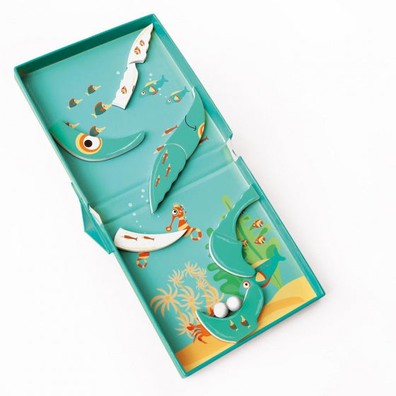 magneetspel 2-in-1 Walvis 15,5 cm staal groen 15-delig