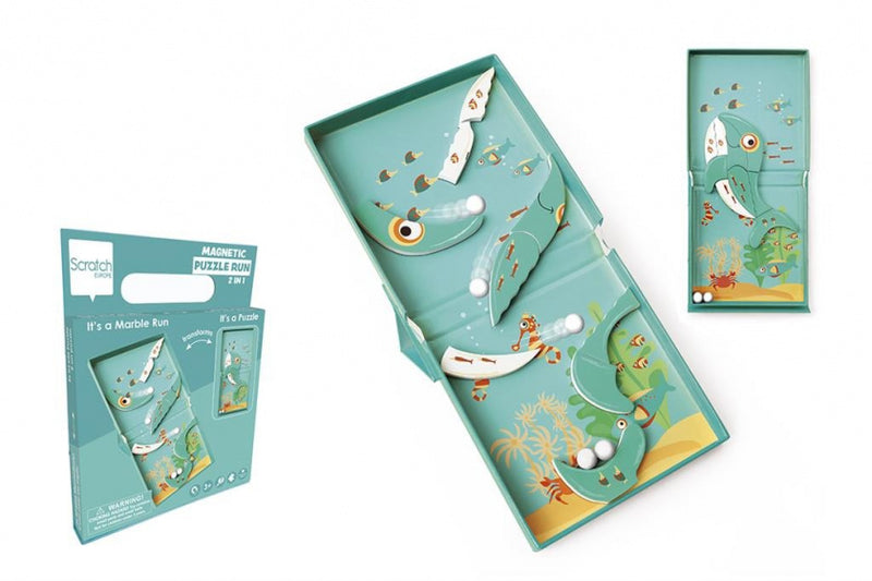 magneetspel 2-in-1 Walvis 15,5 cm staal groen 15-delig