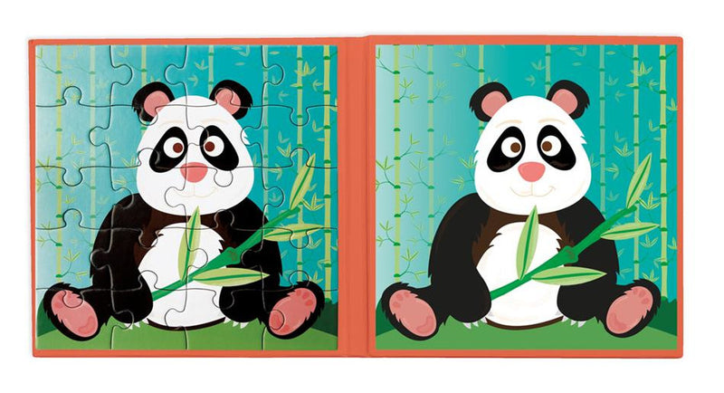 magnetische puzzel Panda 18 cm karton groen 40-delig