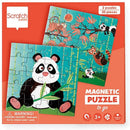 magnetische puzzel Panda 18 cm karton groen 40-delig