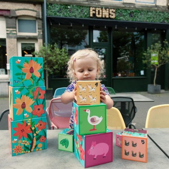 stapelblokken Preschool Boerderij junior karton 10-delig