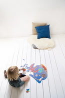 legpuzzel ruimteschip 64,5 cm karton paars 60-delig