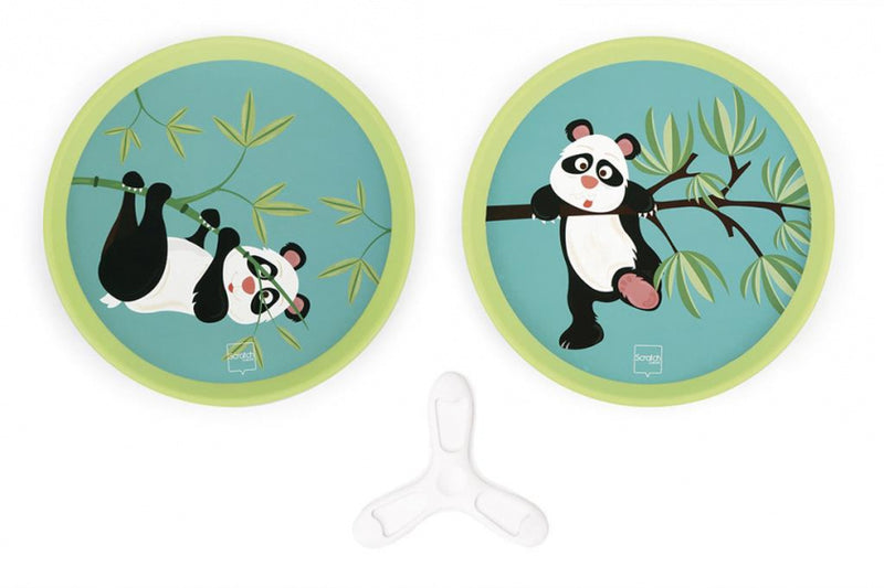 spel Panda Hand-Disker junior 17 cm staal groen 3-delig