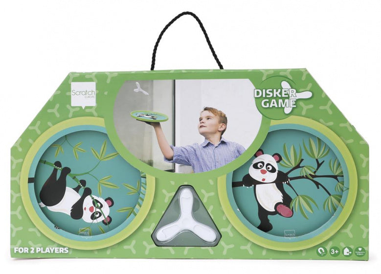 spel Panda Hand-Disker junior 17 cm staal groen 3-delig