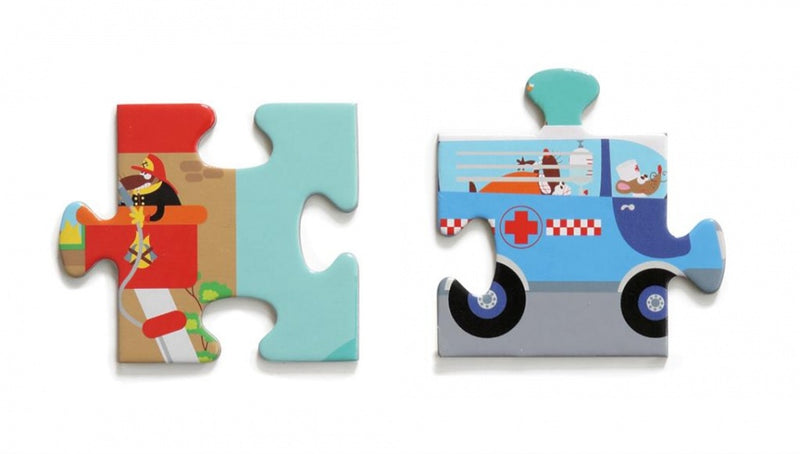 vloerpuzzel Stadsleven XL junior 26 cm 100 stukjes