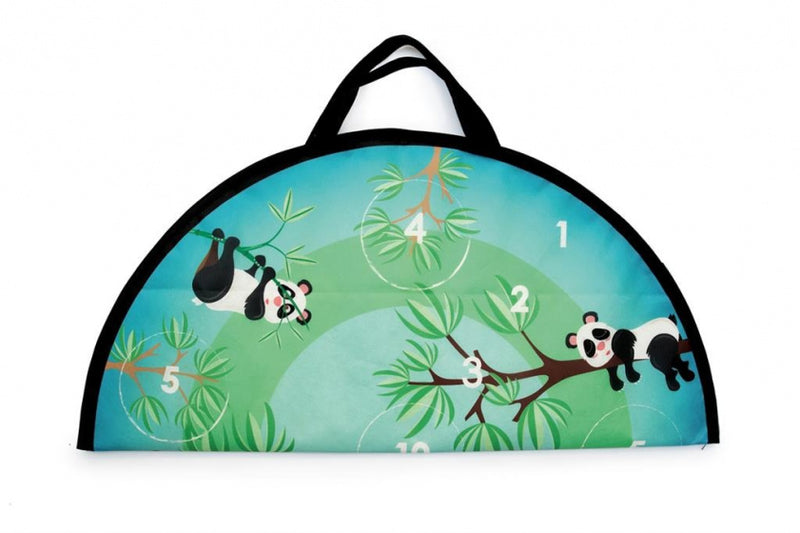werpspel Panda magnetisch 60 cm siliconen blauw 4-delig