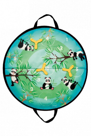 werpspel Panda magnetisch 60 cm siliconen blauw 4-delig