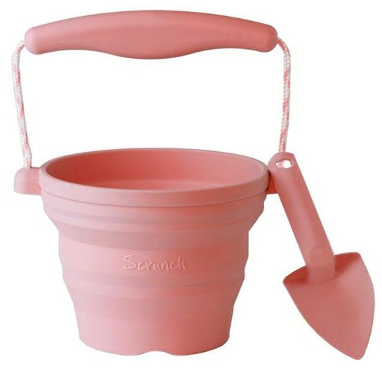 emmer met schep junior 14 x 12,5 cm siliconen roze