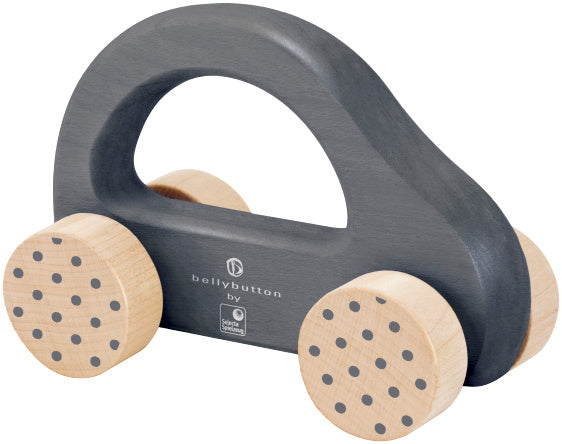 grijpring Auto jongens 8 x 7 cm hout naturel/grijs