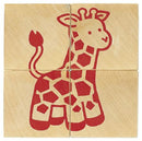 blokkenpuzzel Dieren junior 10 x 10 cm hout 4-delig