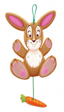 decoratie Konijn Hanna junior 27 cm hout bruin/wit