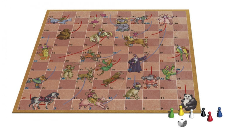 Bordspel Spellen van toen  -Circus/Slangen en Ladders