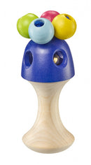 rammelaar junior Girali Colori 10 cm hout naturel/blauw