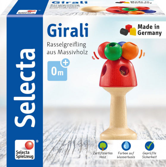 rammelaar & tuimmelaar Giralo 10 cm hout naturel/rood