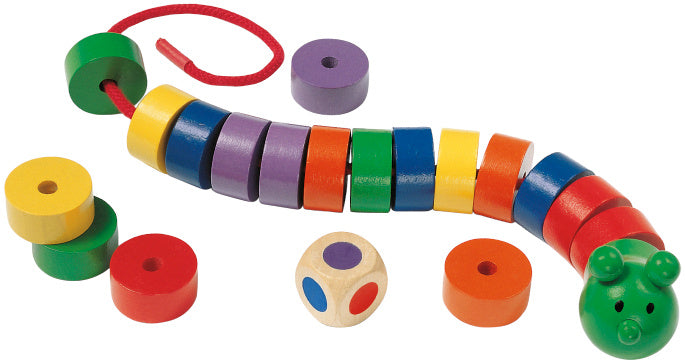 rijgspel Rups junior hout 20-delig