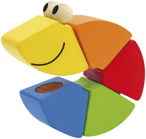 speelfiguur klittenbandworm Freddi 16 cm hout 5-delig