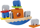 speelgoedboot Wippofant junior 15,5 cm hout 11-delig