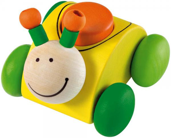 speelgoedkever Rollina junior 3 x 1 cm hout geel/groen