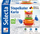 stapelfiguur Kater Karlo 10 cm hout oranje 5-delig