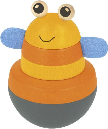 tuimelaar Wackel Susi junior 10 cm hout geel/oranje/grijs