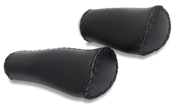 lederen handvatten 22 x 135/92 mm zwart per paar