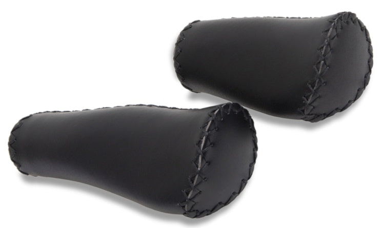 lederen handvatten 22 x 135/92 mm zwart per paar