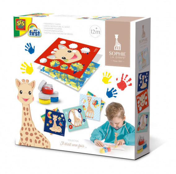 Vingerverfkaarten(Sophie la girafe junior 4-delig