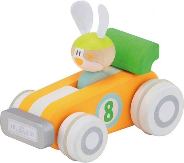 bouwpakket raceauto met konijntje 12-delig