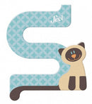 dierenletter S 8 cm blauw