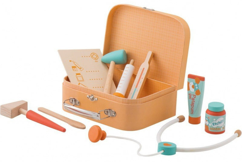 dokterskoffer set 10-delig oranje 20 x 15 x 8 cm